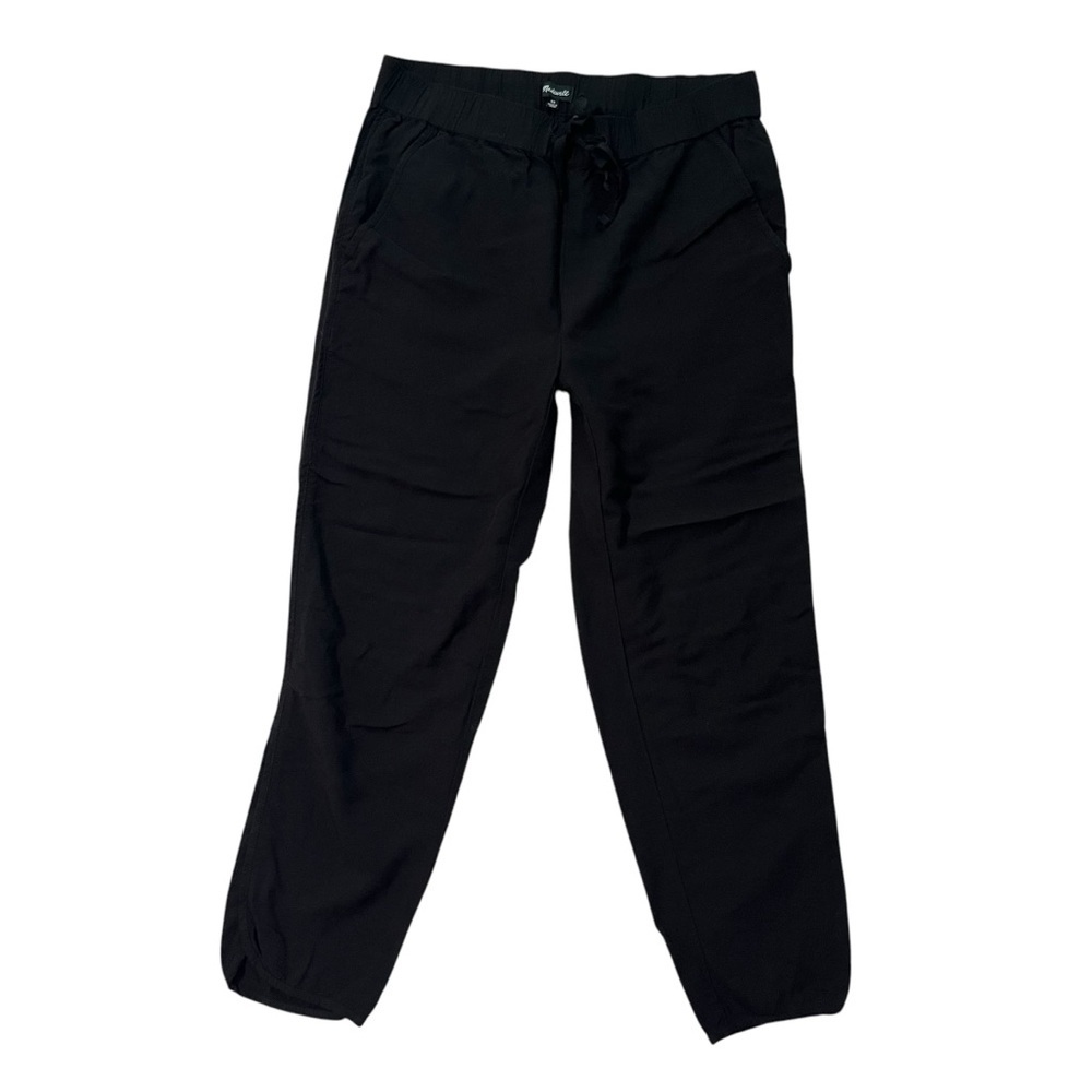 Madewell pants XS Pull on elastic waist Drawstring Black Crop Tapered Womens